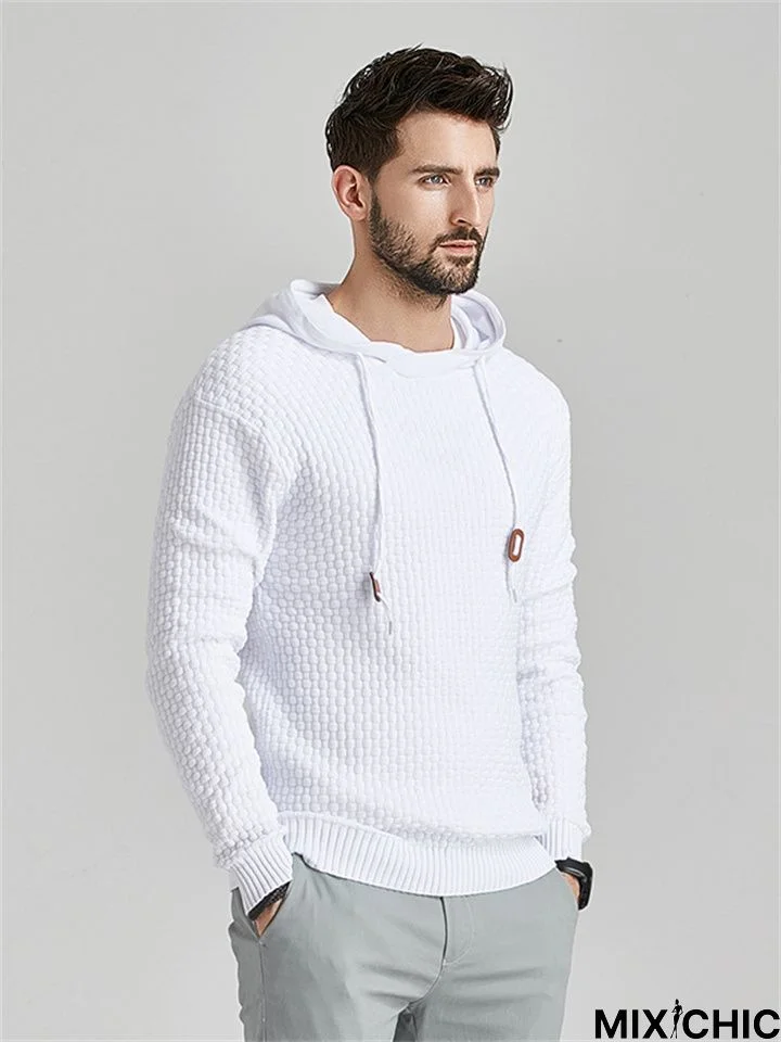 Sports Casual Men's Solid Color Hooded Sweater