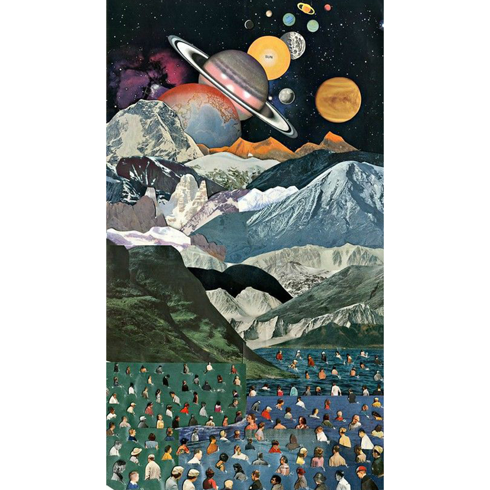 

30*50CM - Round Drill Diamond Painting - Universe, 501 Original