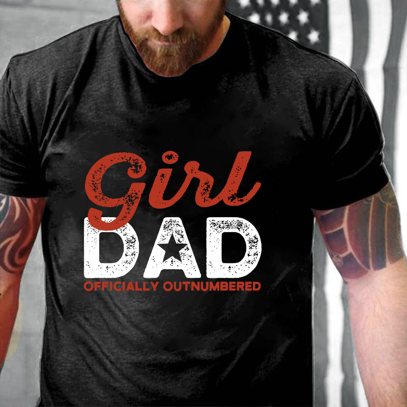 Girl Dad Officially Outnumbered Funny Dad T-shirt ctolen