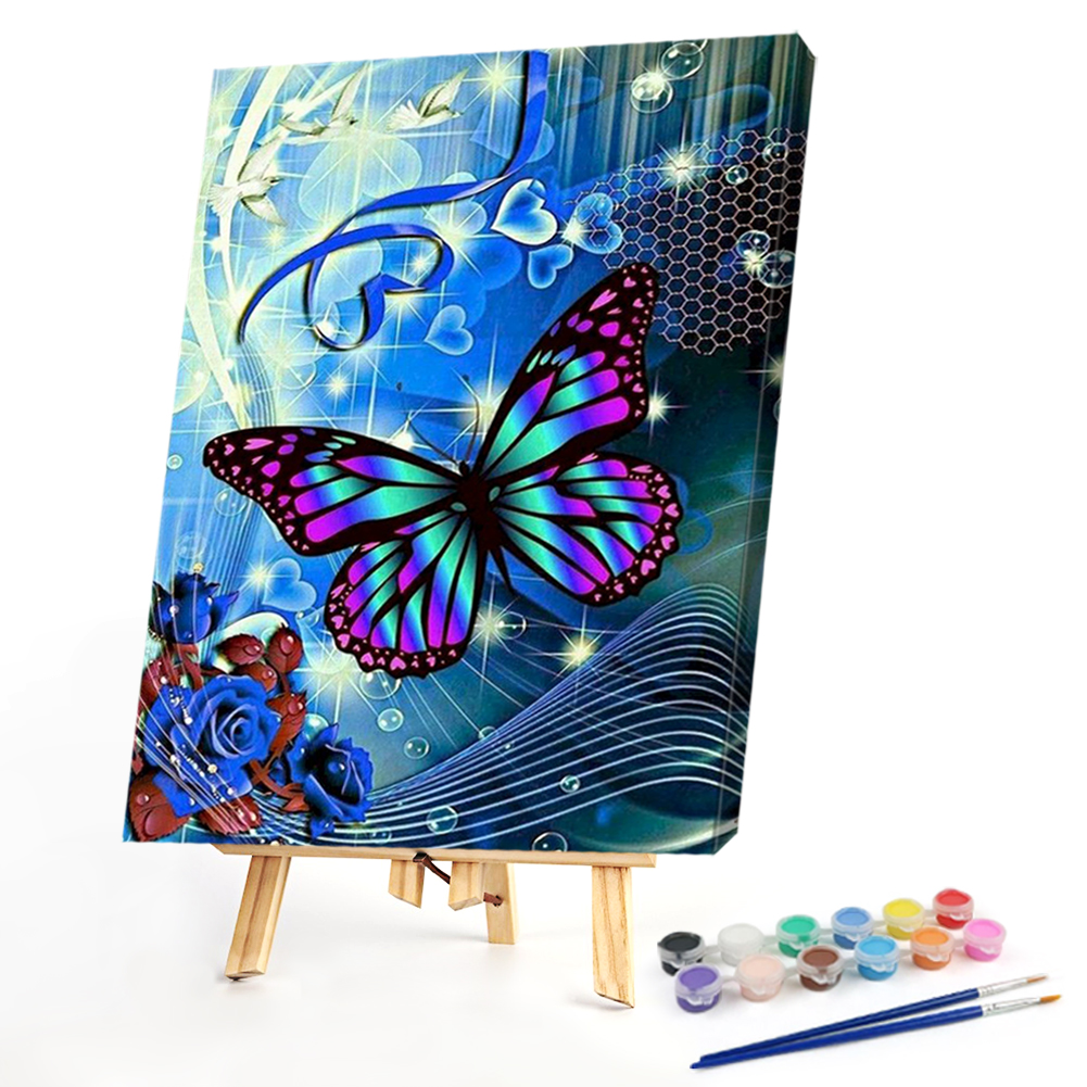 

40*50CM - Paint By Numbers - Blue Butterfly, 501 Original