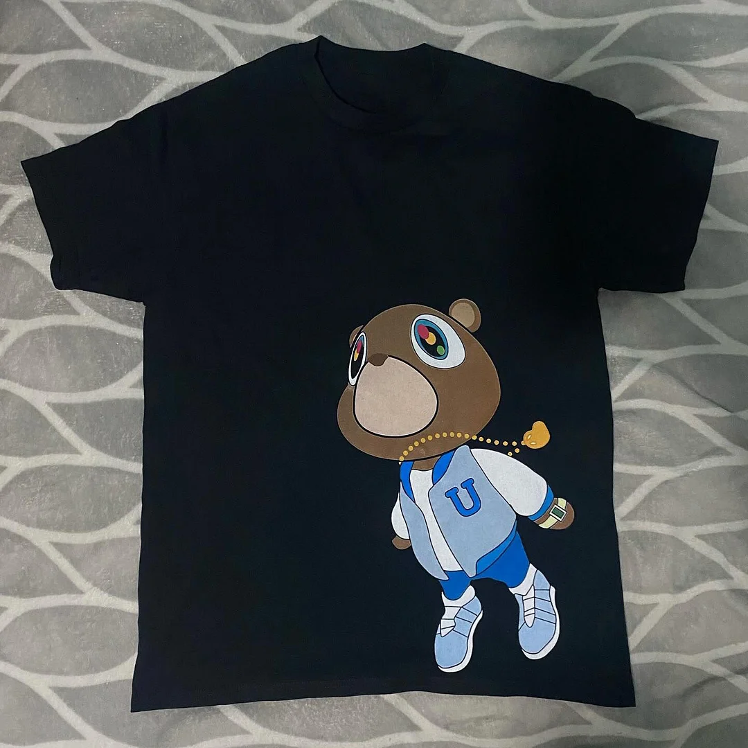 Kanye West Graduation Bear Print Short Sleeve T-Shirt