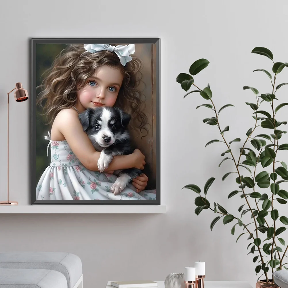 Diamond Painting - Full Round Drill - Sweet Girl(Canvas|30*40cm)