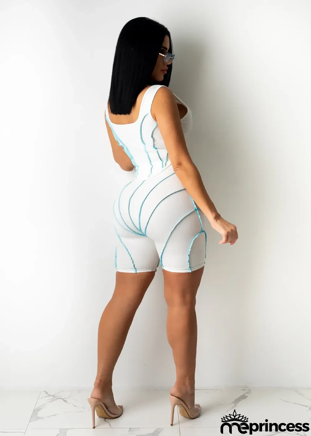 Fashion Splicing Sling Sports And Leisure Two-Piece Suit