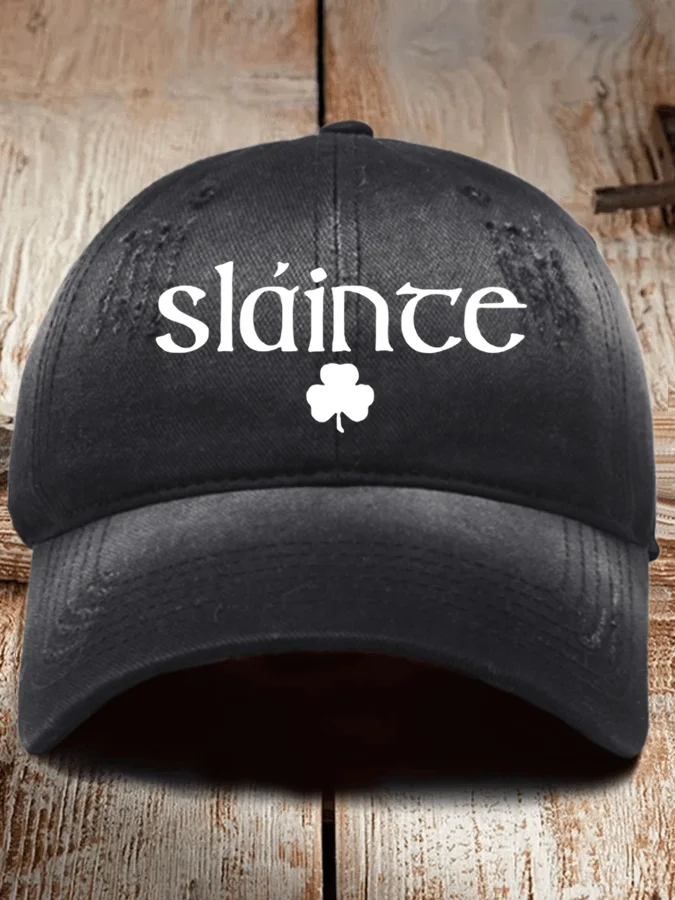 Unisex Distressed Washed Cotton St. Patrick's Day Design Hat  socialshop