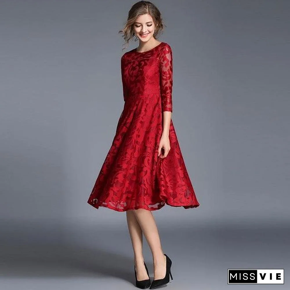 Fashion England Style Luxury Elegant Slim Ladies Party Dress