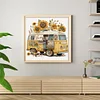 Diamond Painting -DIY Round Drill Sunflower Bus