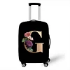 Stretch Printed Suitcase Cover Washable Luggage Protector Fits 18-32 Inch Luggage Letter pattern