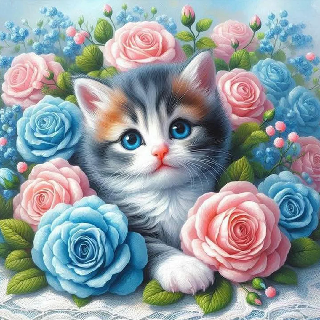 Diamond Painting - Full Round Drill - Cat(Canvas|Canvas|40*40cm)
