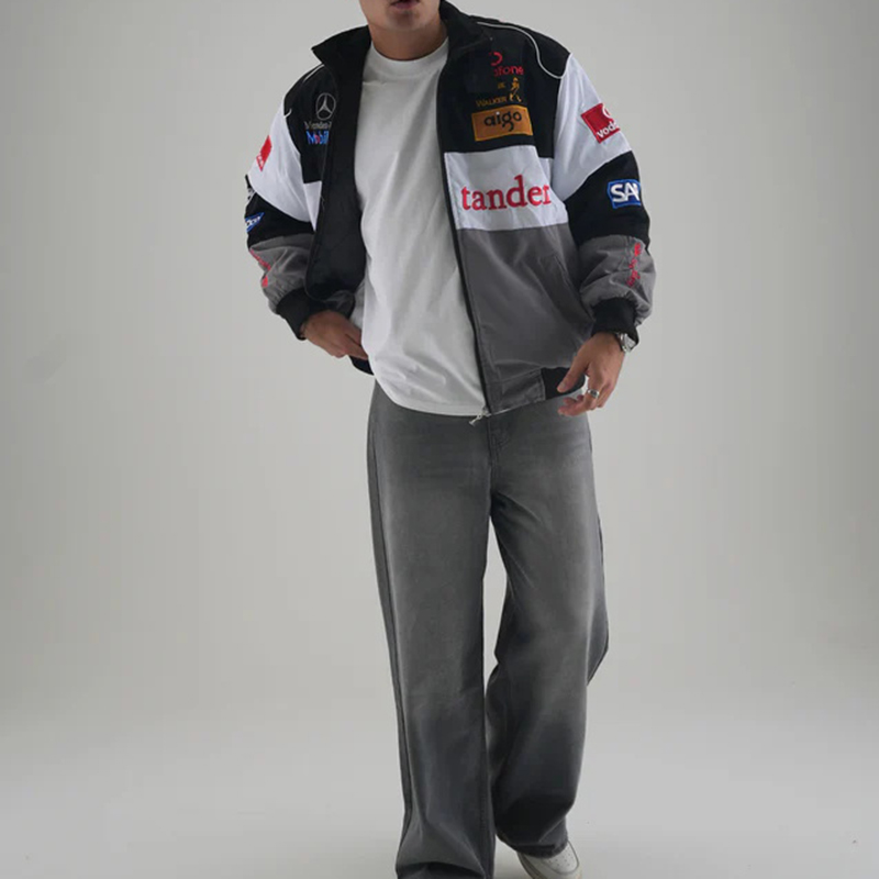 Unisex Racing Style Street Fashion Loose Racing Casual Print Jacket