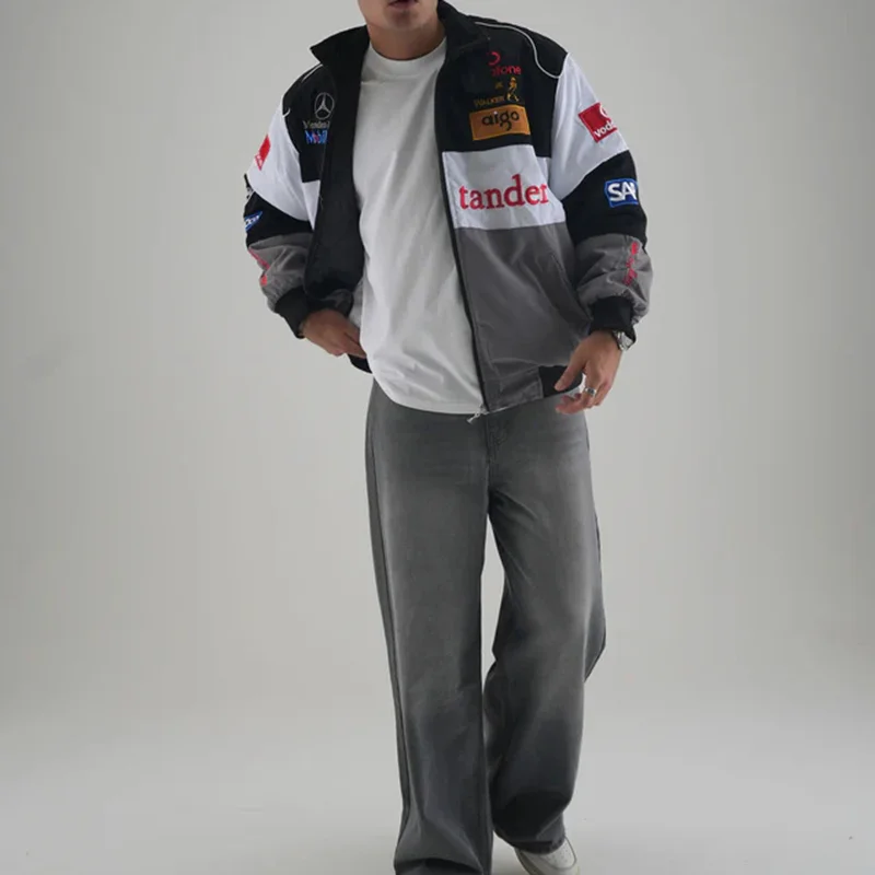 Unisex Racing Style Street Fashion Loose Racing Casual Print Jacket