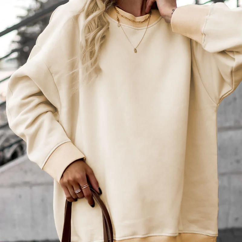 Brownm Brownm Women's Loose Round Collar Sports Fashion Long Sleeve Hoodie Winter Wear Women's A Set