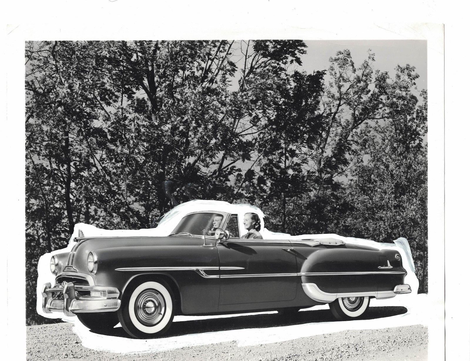 Vintage 1953 Pontiac Convertible Automobile Used Public Relations Photo Poster painting