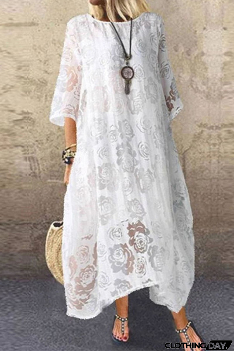 Sweet Elegant Solid O Neck Short Sleeve Dress Dresses(3 Colors)