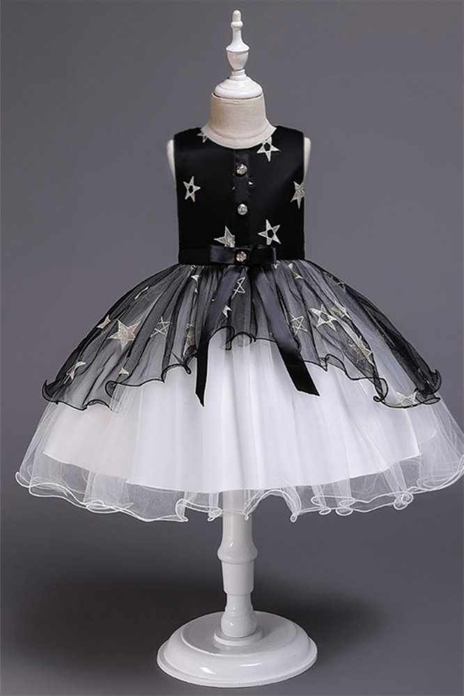 Beautiful Sleeveless Ball Gown Tulle Flower Girl Dress With Star Decor - lulusllly
