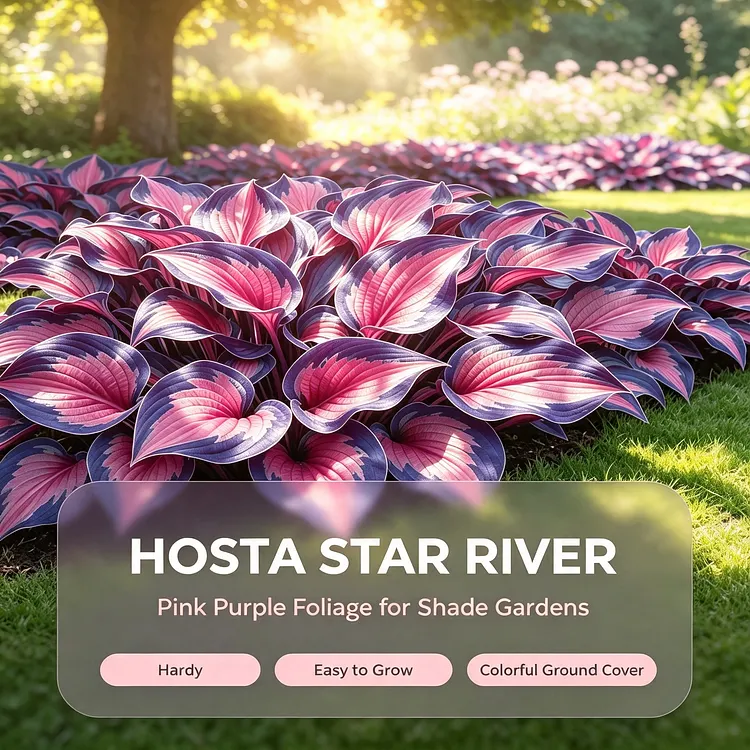 🌠Hosta Star River Seeds | Rare Pink & Purple Variegated Hosta for Shade Gardens