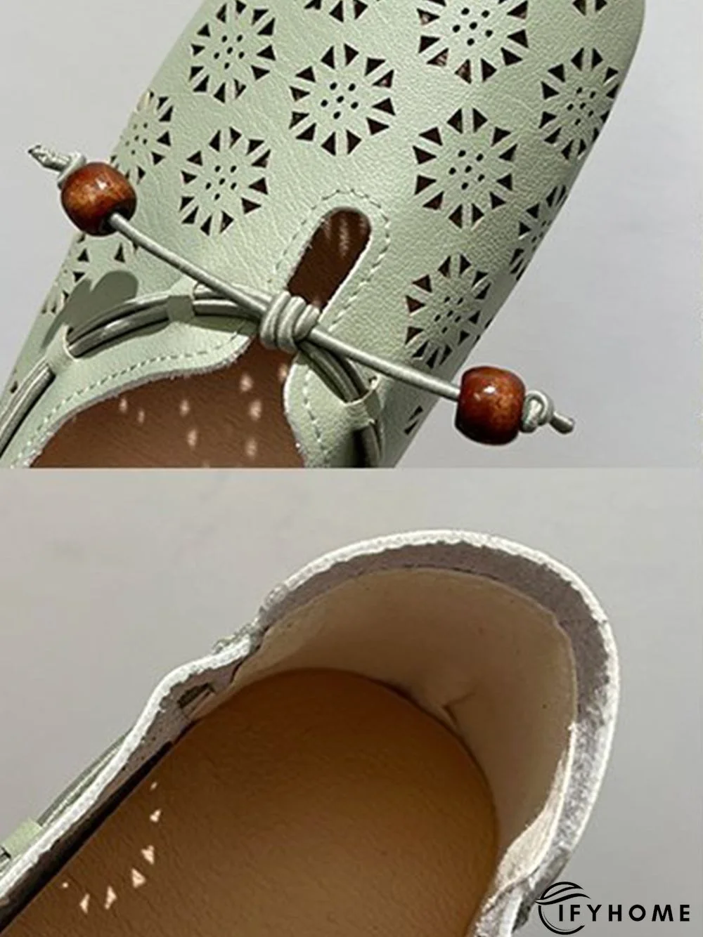 Hollow Out Beading Knot Decor Flats Shoes | IFYHOME
