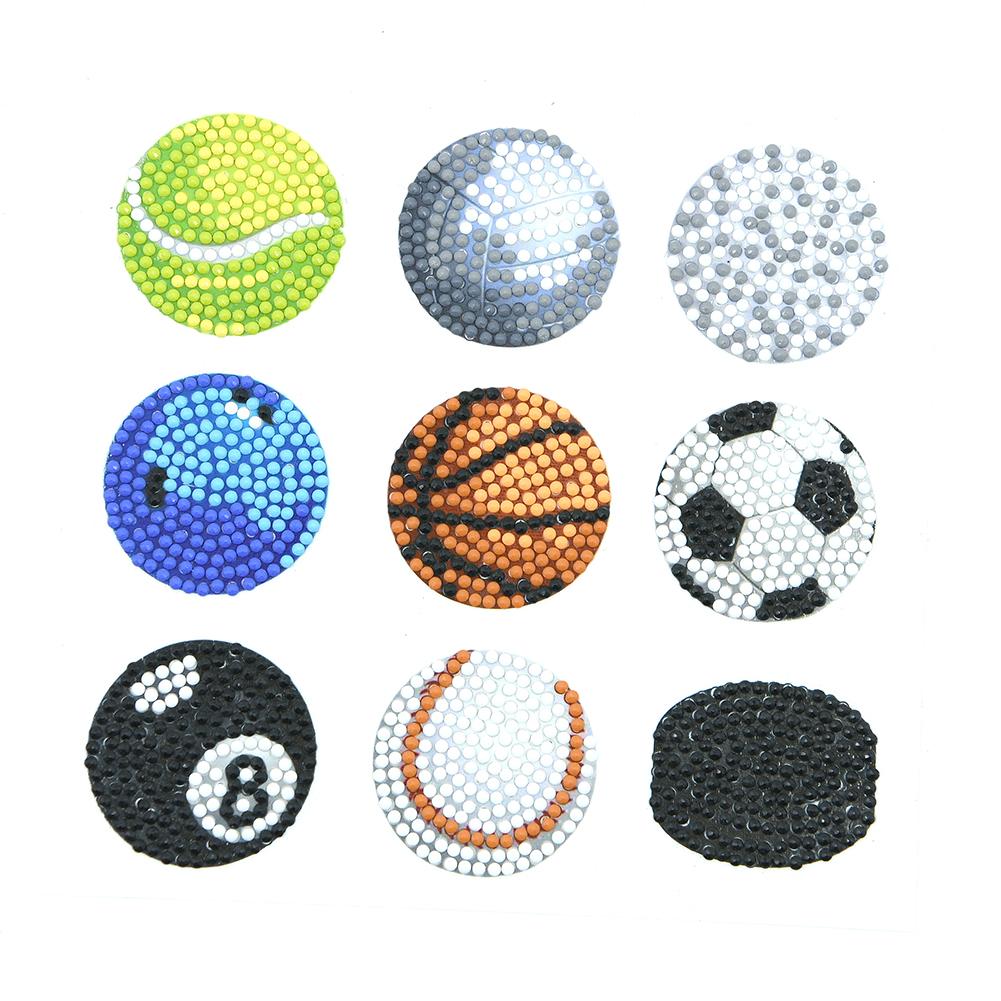 

9pcs Sports Ball- 5D DIY Craft-Sticker, 501 Original