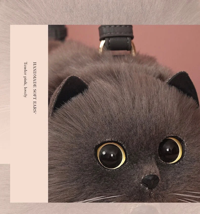 Fluffy British Blue Cat Bag Cat Purse