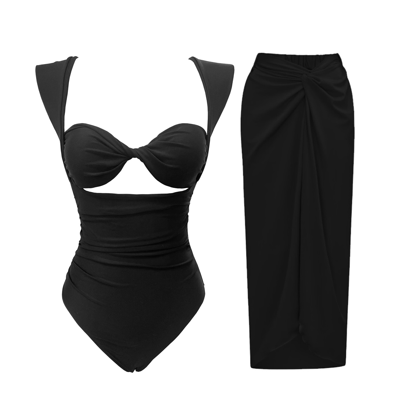 Ballifyex Sexy Hollowen One Piece Swimwear Brazilian Biquini Black Swimsuits Woman 2025 Flat Belly Swimsuit Bodysuit Bathsuit Beachwear