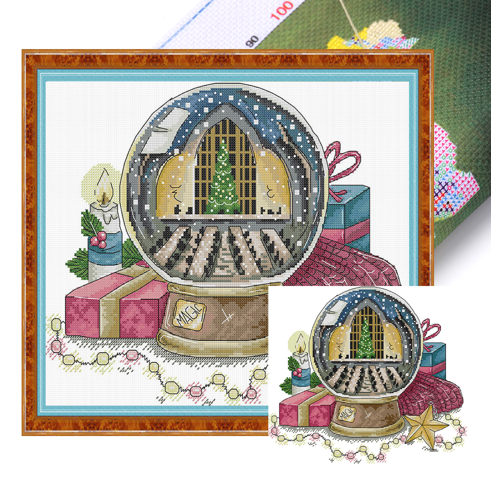Magic Crystal Ball 3 Partial 14CT Pre-stamped Canvas(36*32cm) Cross Stitch