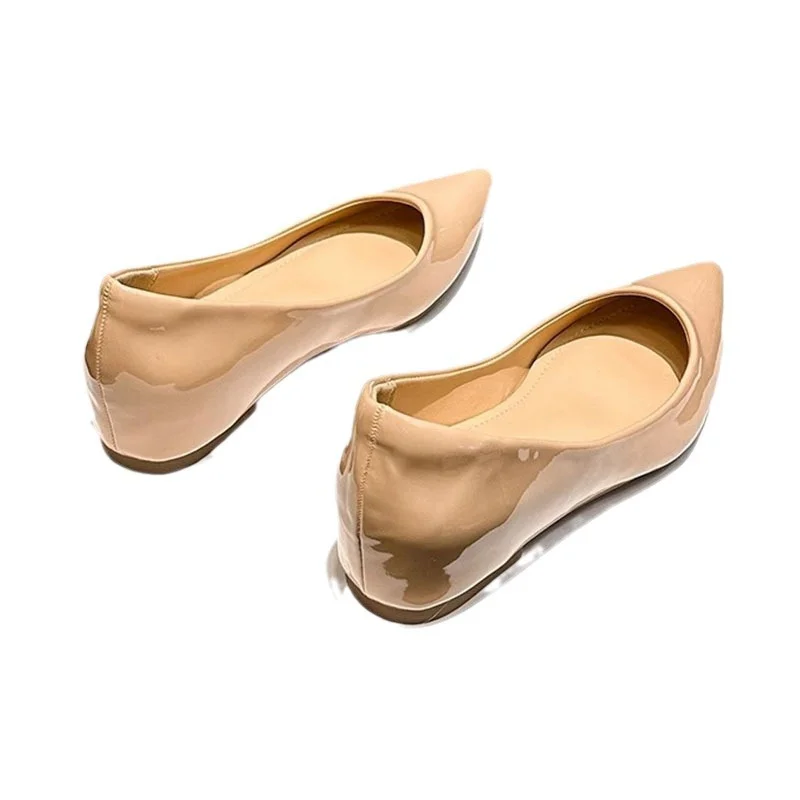 Breakj Breakj New Spring And Autumn French Nude Color In High-End Pointed Flat Shoes Women's Light-Mouthed Shoes Commute Fashion Single Shoes