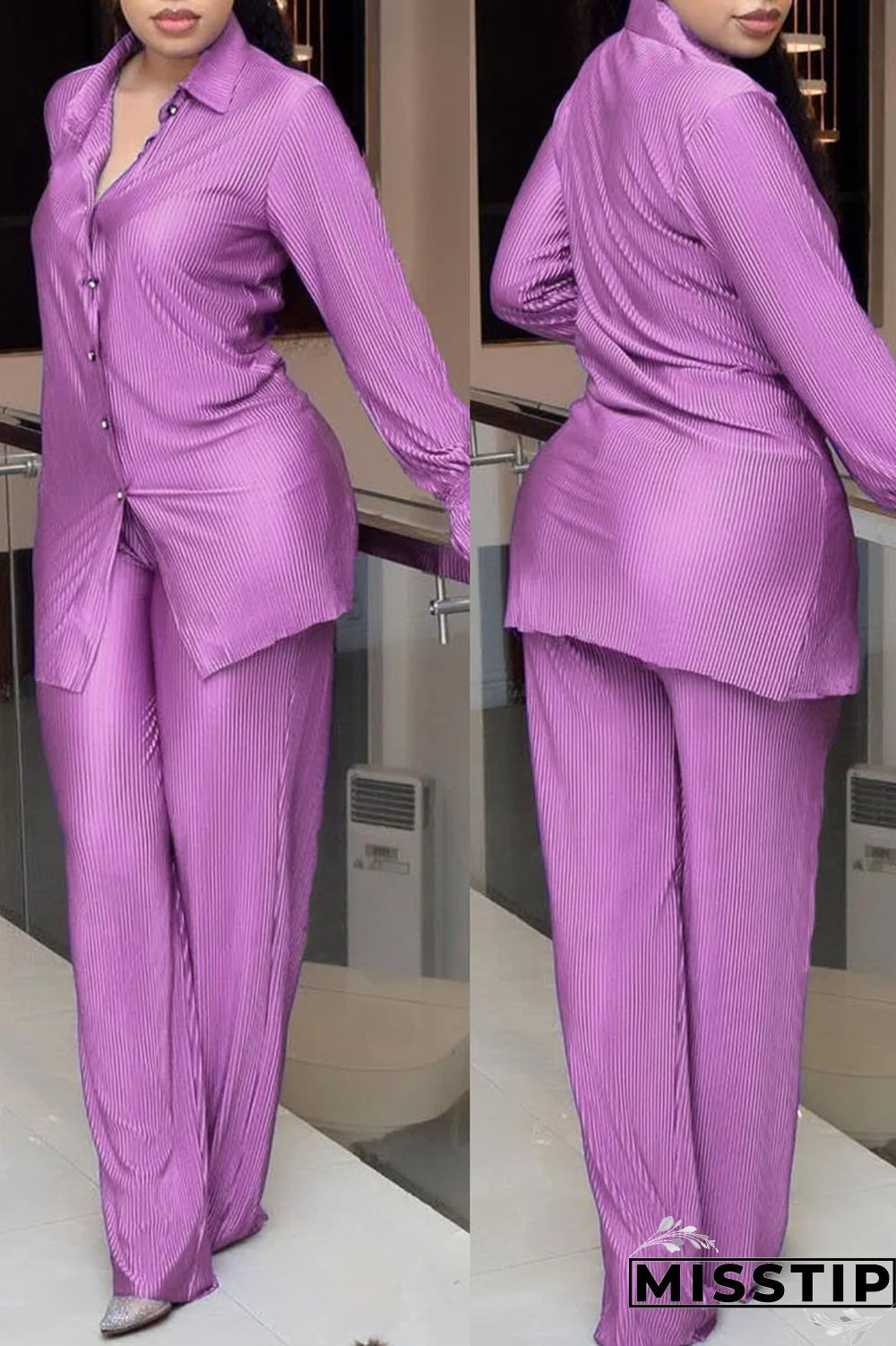 Black Casual Solid Patchwork Turndown Collar Long Sleeve Two Pieces