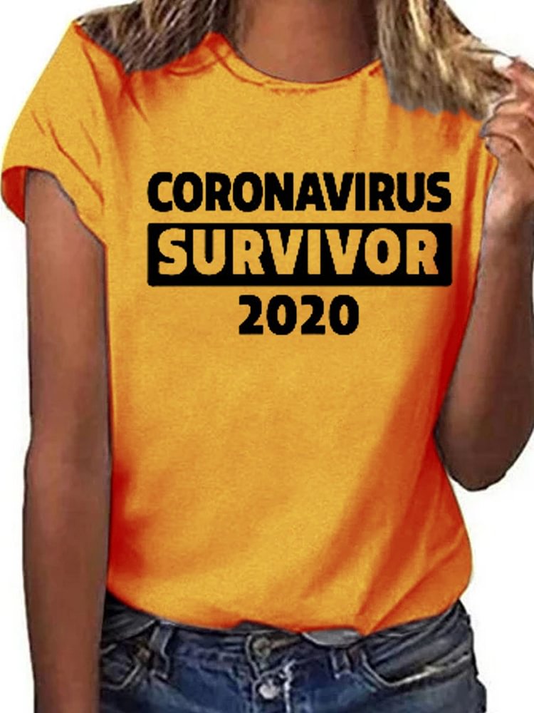 Bestdealfriday 2020 Survivor Graphic Short Sleeve Crew Neck Tee
