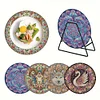 4Pcs Diamond Painting Wooden Animal Placemats with Holder Diamond Art Place Mats