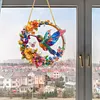 Crystal Diamond Painting Window Hanger Hummingbird Wreath 9.45x9.45in