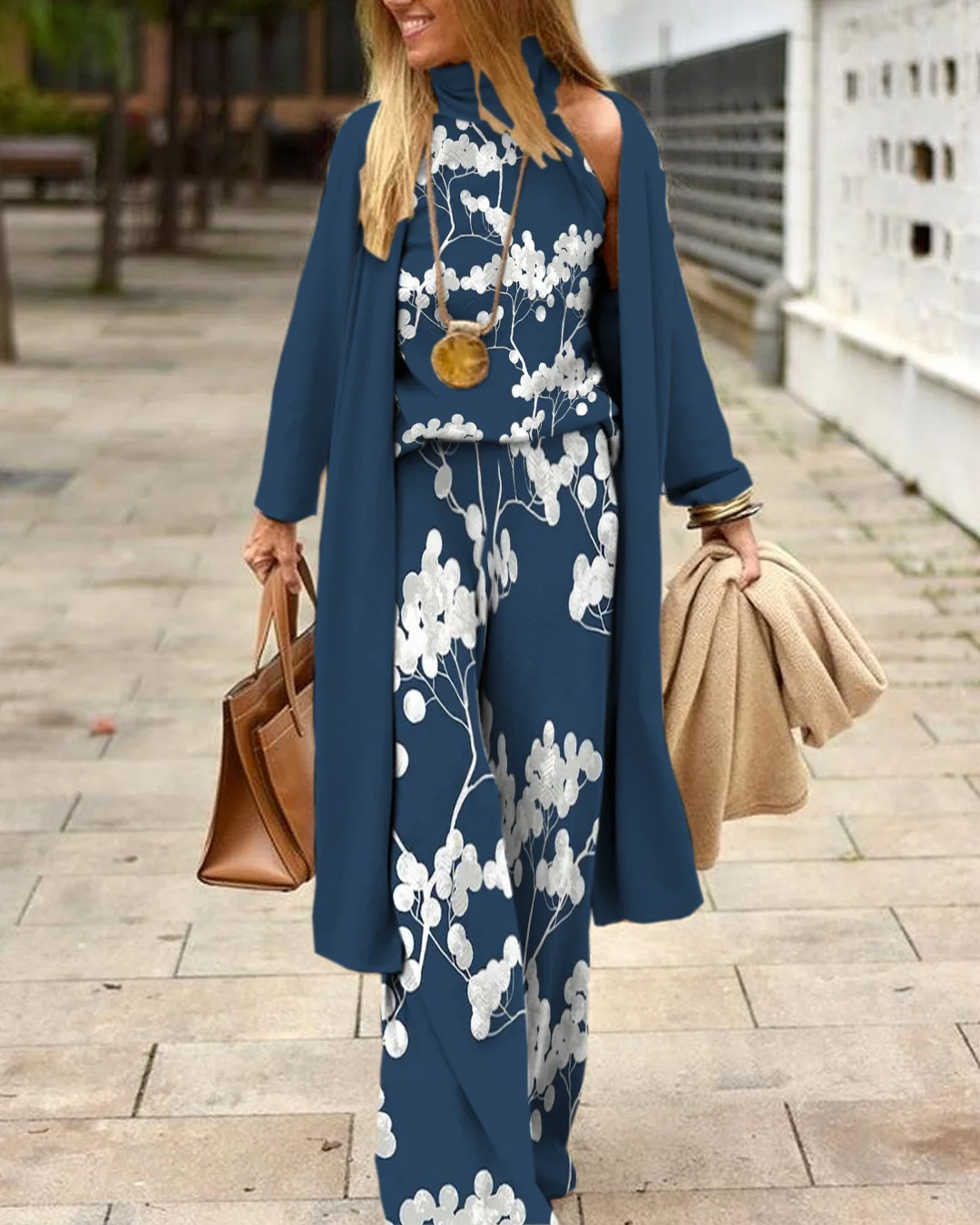 Herringbone Sweater Three-Piece Suit 4250