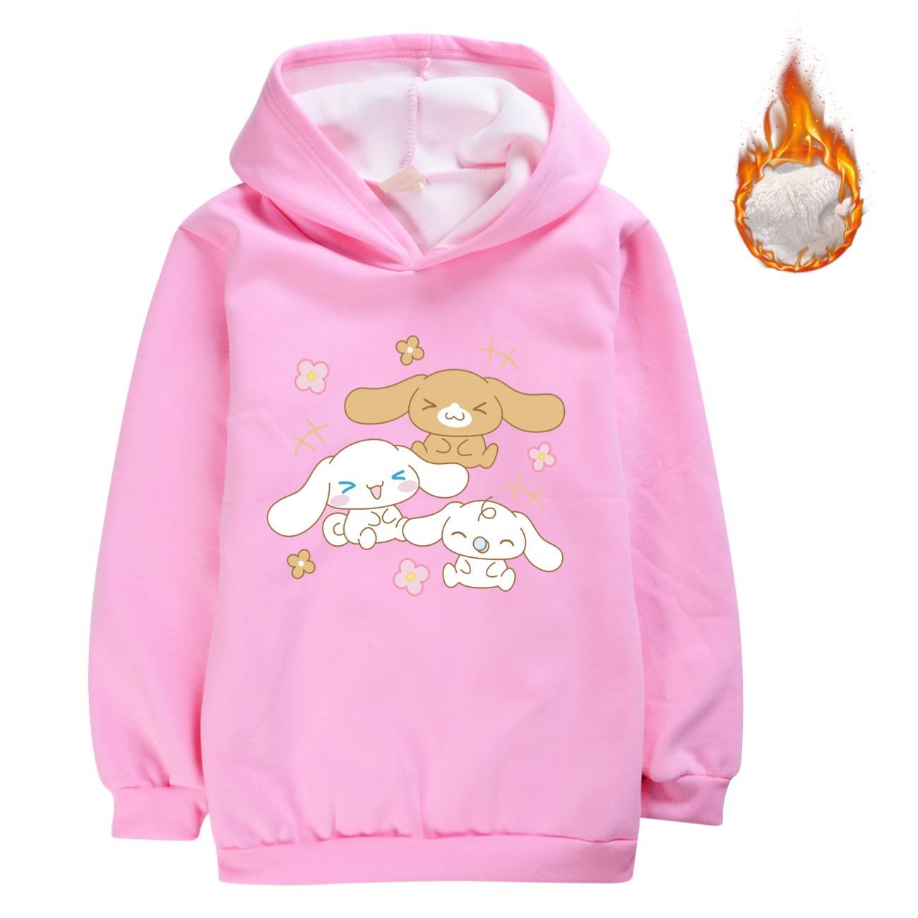 Cinnamoroll Cozy Fleece Sweatshirt for Kids - Autumn/Winter Cute Bunny Design 3487 -Mayoulove