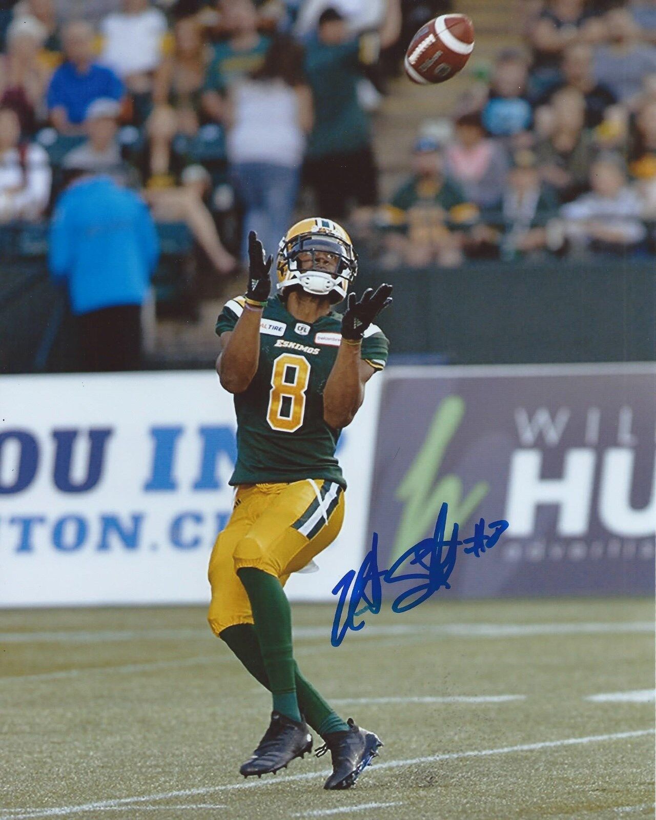 Kenny Stafford Signed 8x10 Photo Poster painting Edmonton Eskimos Autographed COA