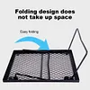Camp Fire Cooking Rack Folding Heavy Duty for Outdoor BBQ Camping (Black)
