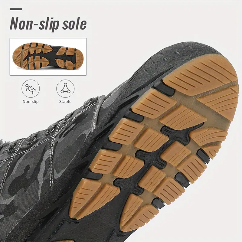 mens snow boots winter thermal shoes windproof hiking boots with fuzzy lining details 3