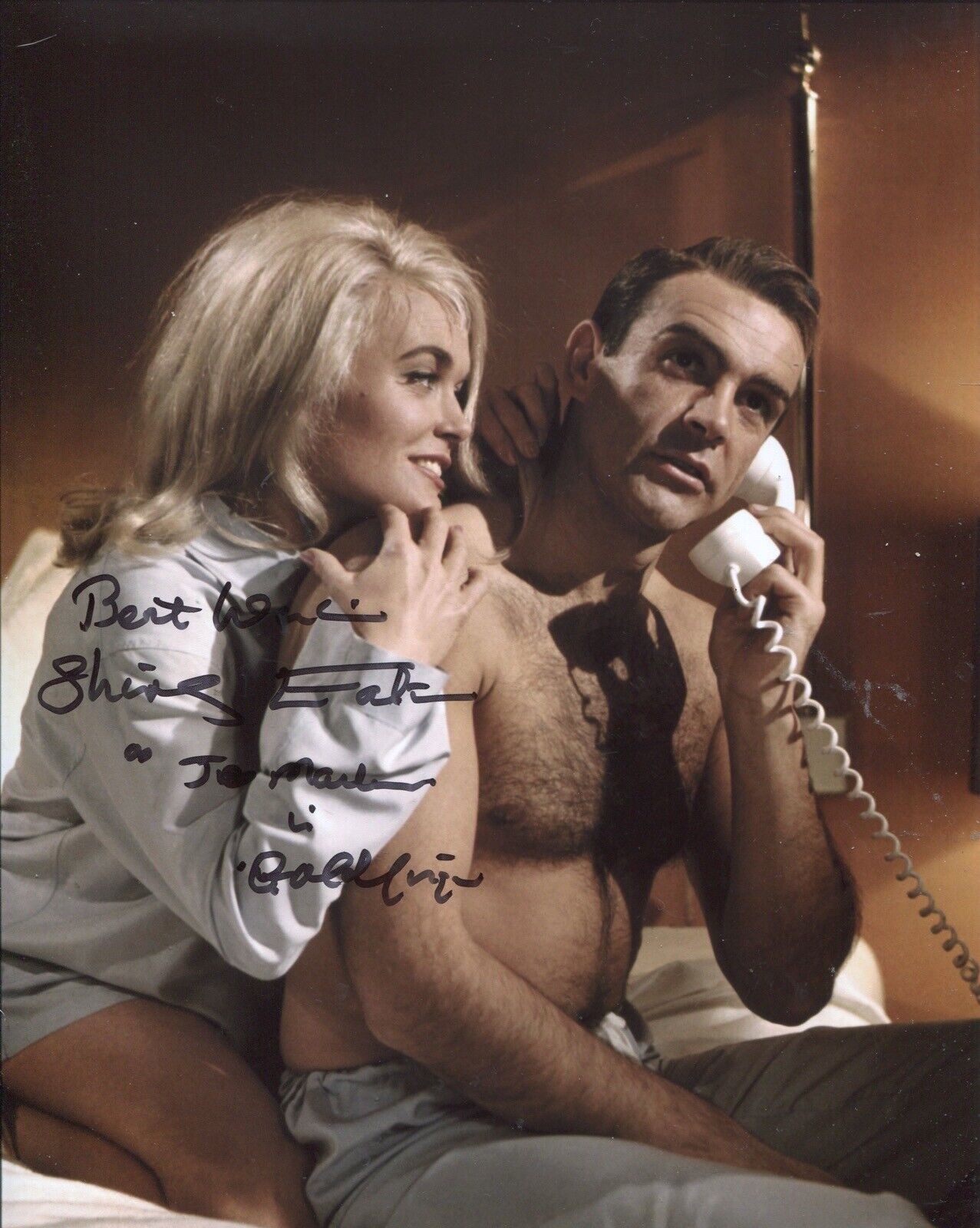 007 Bond girl Shirley Eaton signed GOLDFINGER Photo Poster painting REF14 - UACC DEALER SIGNING