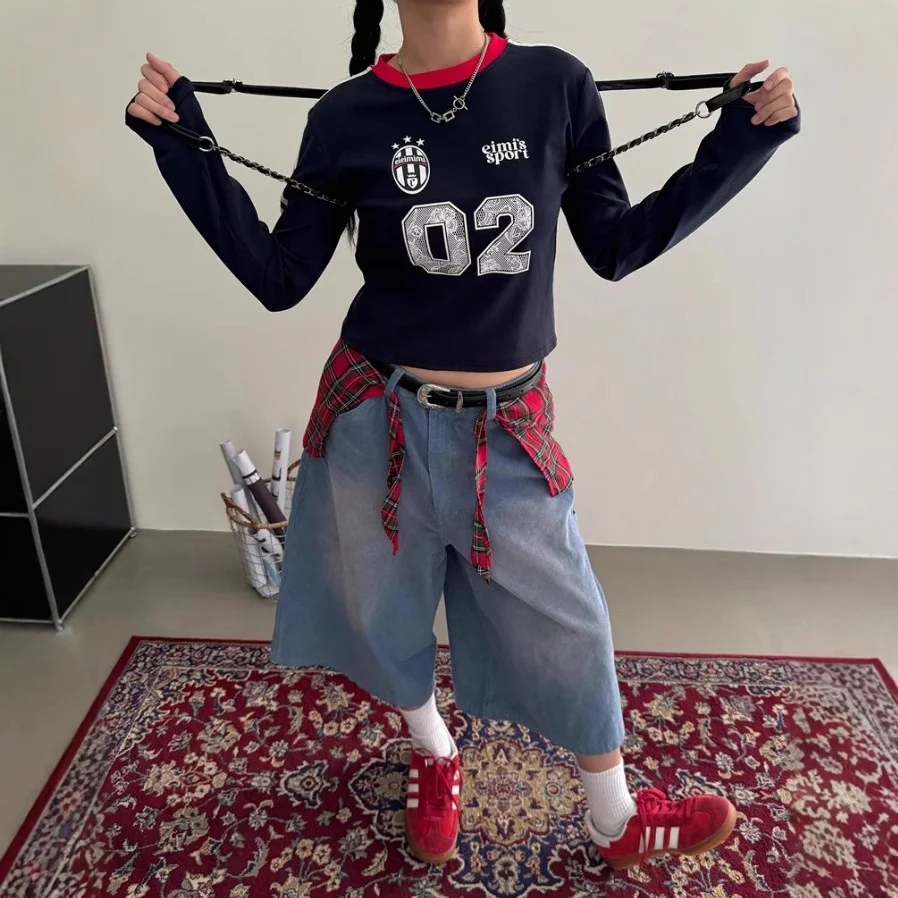 Sdrawing Sdrawing Digital Print T-Shirt Girl Y2K New Slimming Hottie Short-Sleeved Bottom Shirt