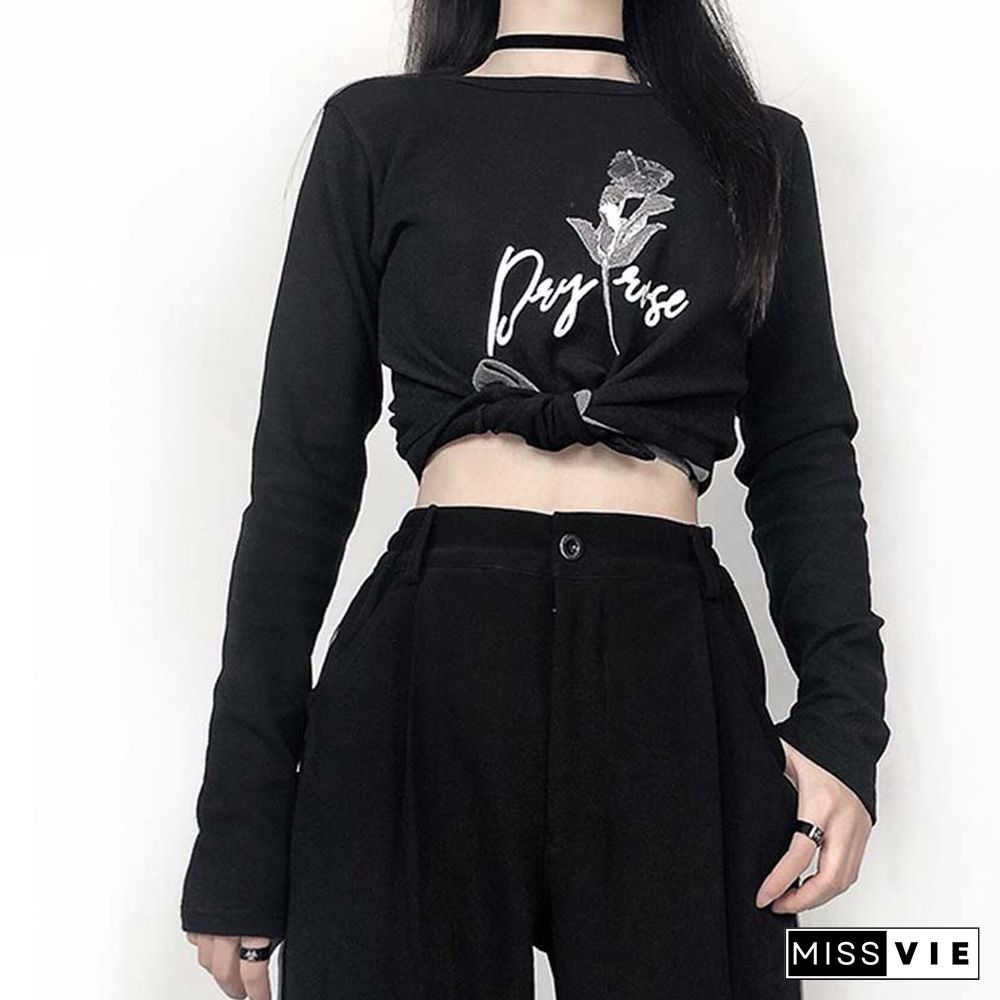 Dry Rose Pattern Print Shirt Hooded Coat