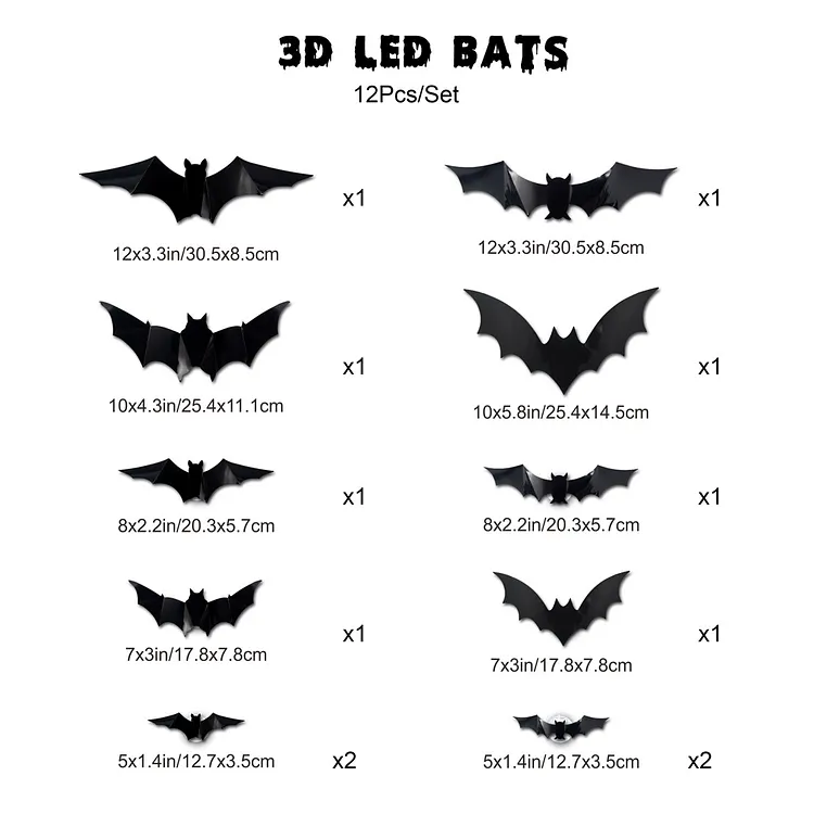 Halloween 3d Lighted Bats
