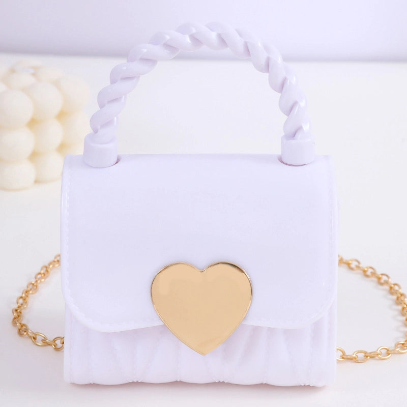 Kid’S Small PVC Cartoon Solid Color Cute Square Flip Cover Crossbody Bag