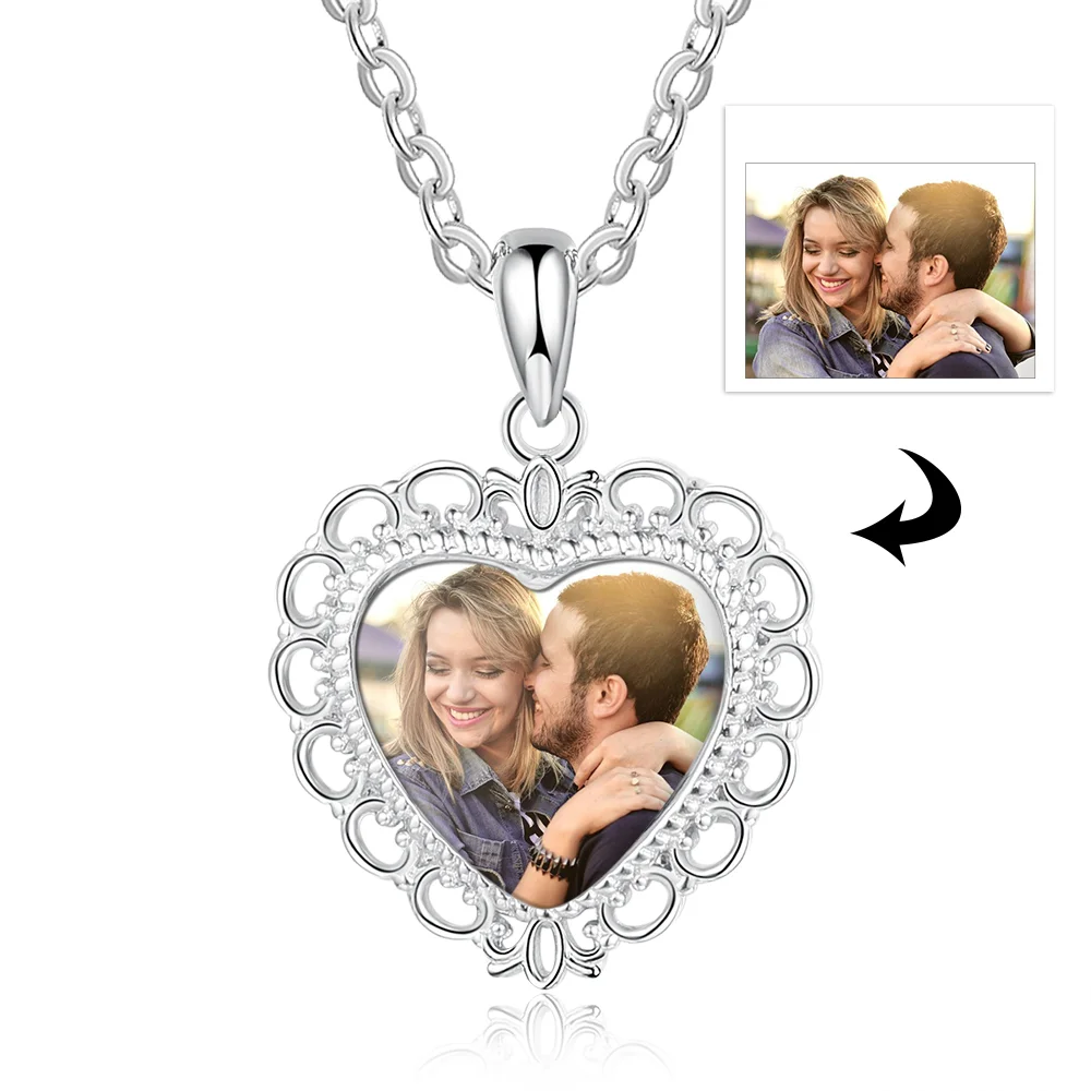 Graviertes Herz Foto Halskette Personalisierte Geschenke Kettenmachen