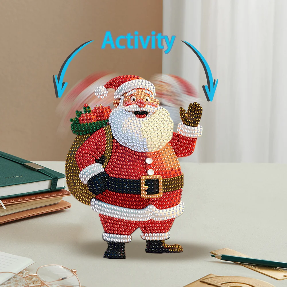 Xmas Acrylic Shaking Head 5D DIY Diamond Art Tabletop Decorations (Santa Claus)