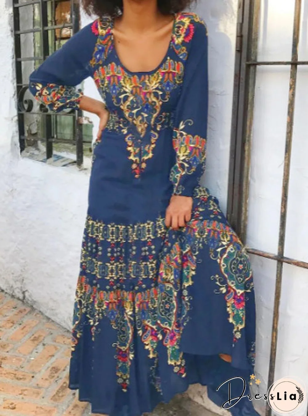 Cotton A-Line Boho Weaving Dress