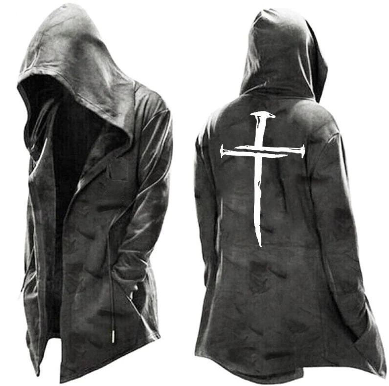 Men's Long Hooded Cardigan Jacket