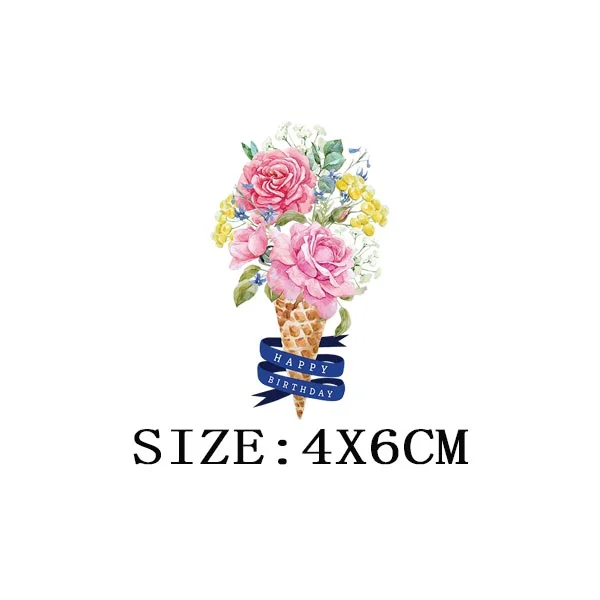 Beautiful Flowers Thermal Sticker On T-shirt DIY Washable Iron On Transfer For Clothing Funny Design Patches On Clothes Applique