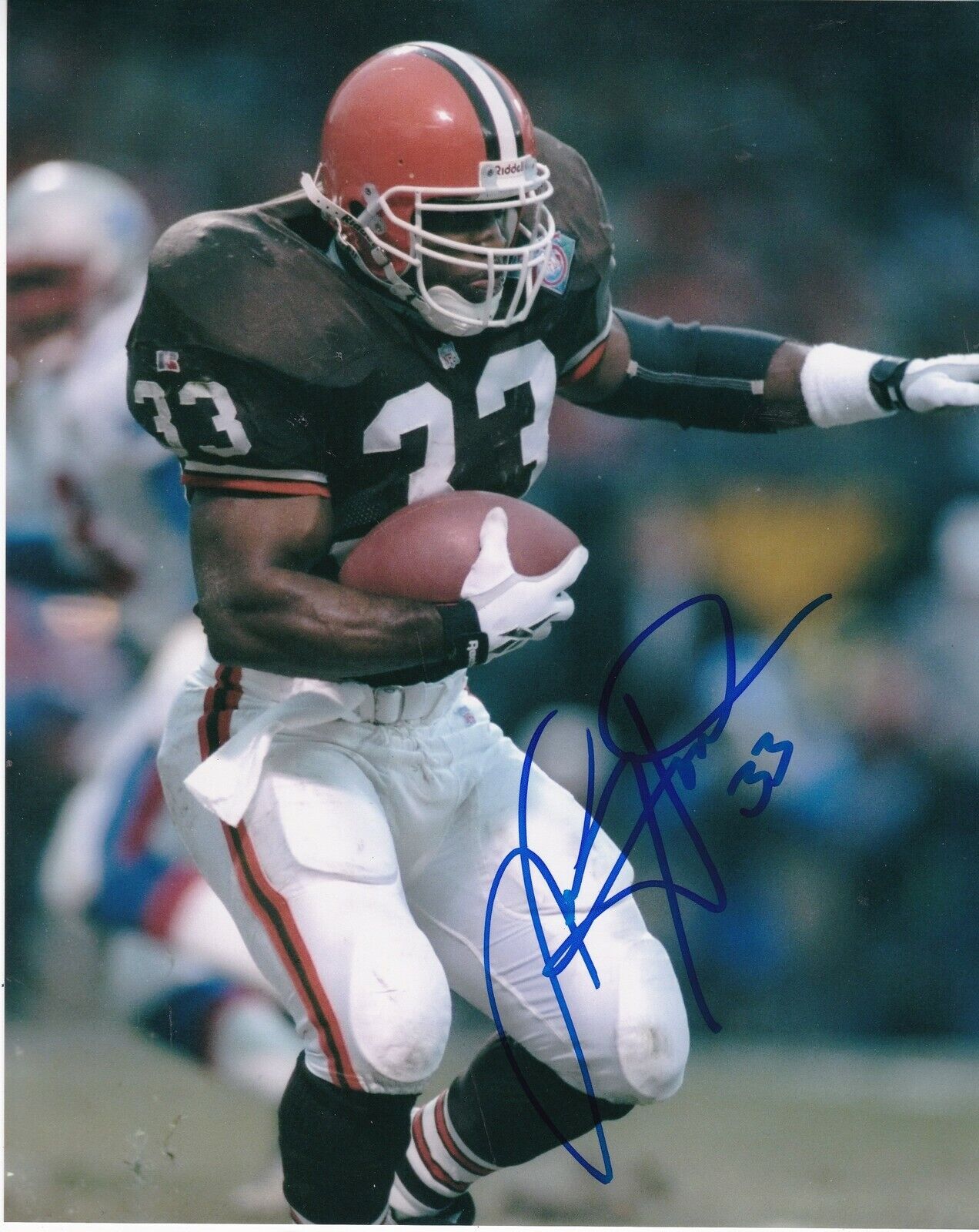LEROY HOARD CLEVELAND BROWNS ACTION SIGNED 8x10