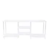 [US Local Warehouse] 55 Inch Acrylic TV Stand for TVs Up To 60 Inch TV Media Console Table with Open Storage Shelves Entertainment Center for Living Room Bedroom Gaming Room