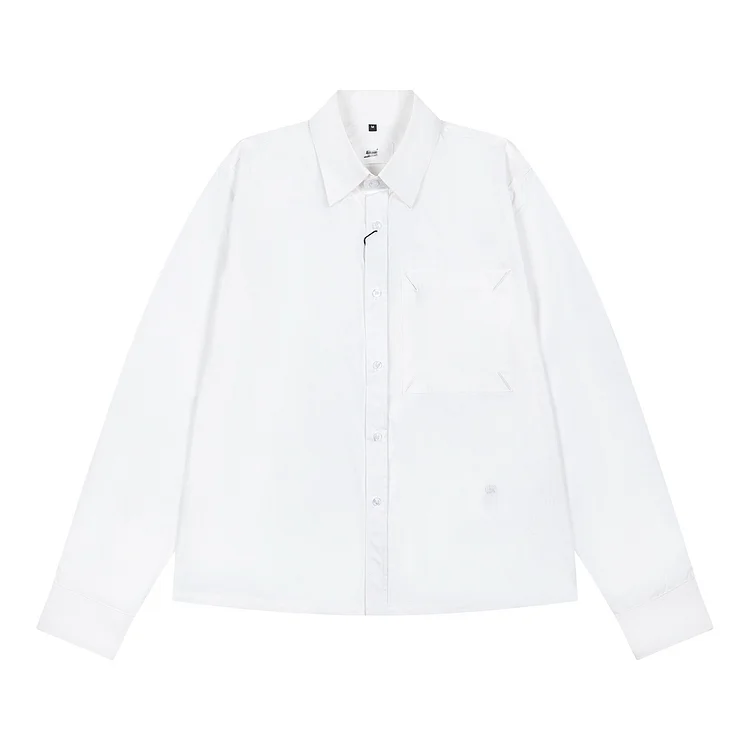 Women Casual Long Sleeve Blouse Embroidered Small Logo Shirt