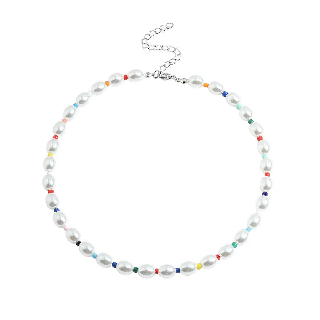 Dvacaman Bohemian Colorful Daisy Flowers Beaded Choker Necklace Korean Cute Statement Clavicle Necklace for Women Summer Jewelry