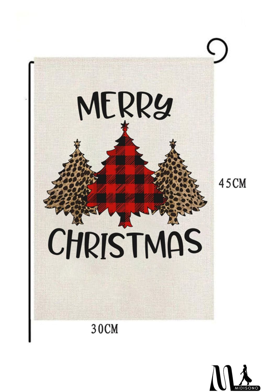 MidiSono - MERRY CHRISTMAS Trees Print Graphic Garden Flag