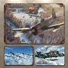 [US Local Warehouse]3PCS Airplane - Vintage Metal Signs Set - 30*40cm